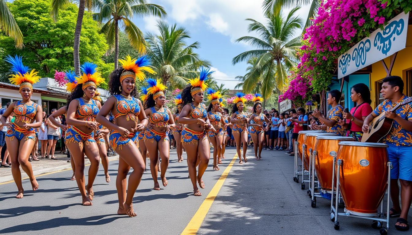 plongez dans l'ambiance colorée du carnaval 2025 en guadeloupe ! explorez le programme riche et festif des événements à travers les communes, entre défilés, musiques entraînantes et traditions locales. préparez-vous pour un voyage inoubliable au cœur de la culture guadeloupéenne.